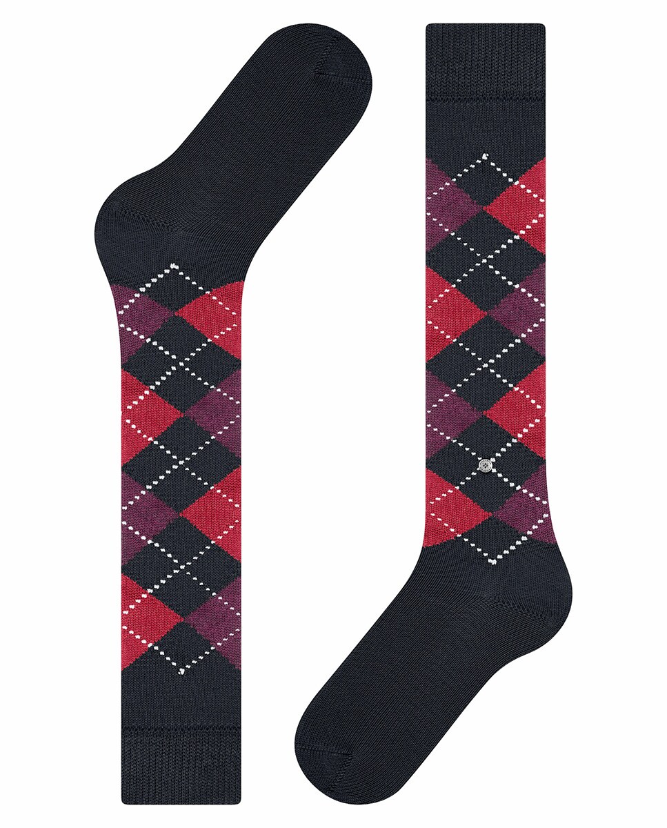 Meias altas de mulher Burlington com estampado de losangos Cinzento-escuro-4