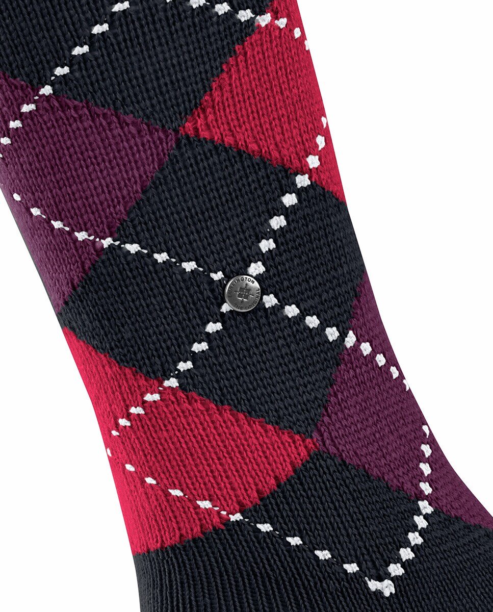Meias altas de mulher Burlington com estampado de losangos Cinzento-escuro-5