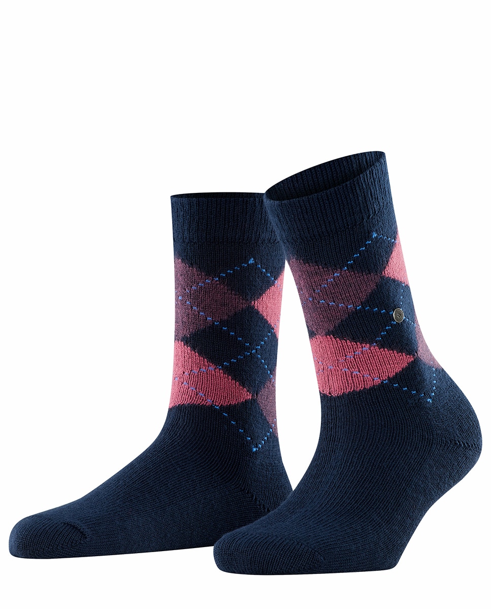Meias compridas de mulher Burlington com estampado de losangos Multicolor-2