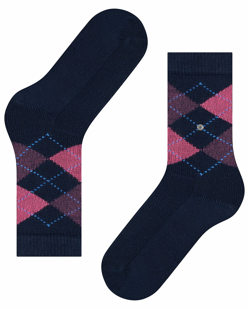 Meias compridas de mulher Burlington com estampado de losangos Multicolor-4