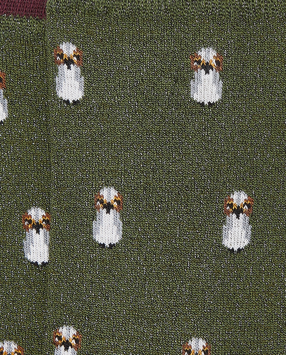Meias de Meia Perna com Brilho e Fantasia de Pinguim - Verde Verde-2