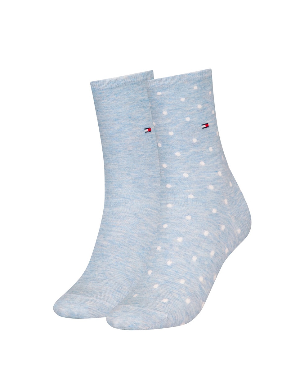 Imagen 1 de Pack de dos calcetines de mujer uno de lunares y otro liso - Tommy Hilfiger - Azul Azul