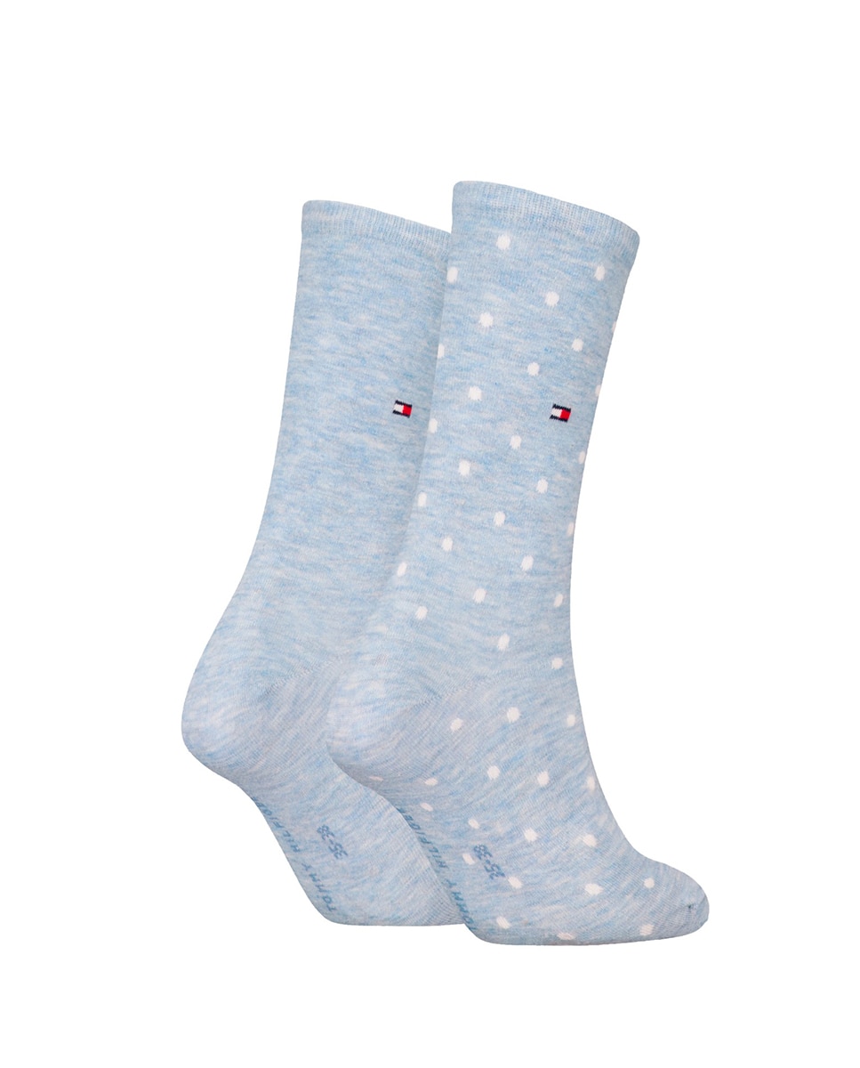 Imagen 2 de Pack de dos calcetines de mujer uno de lunares y otro liso - Tommy Hilfiger - Azul Azul