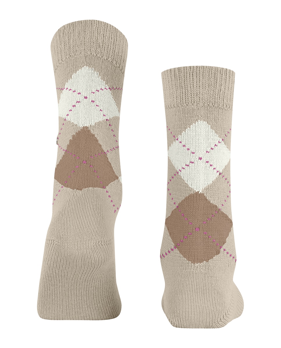 Calcetín largo de mujer Burlintong con estampado de rombos - Burlington - Beige Beige-2