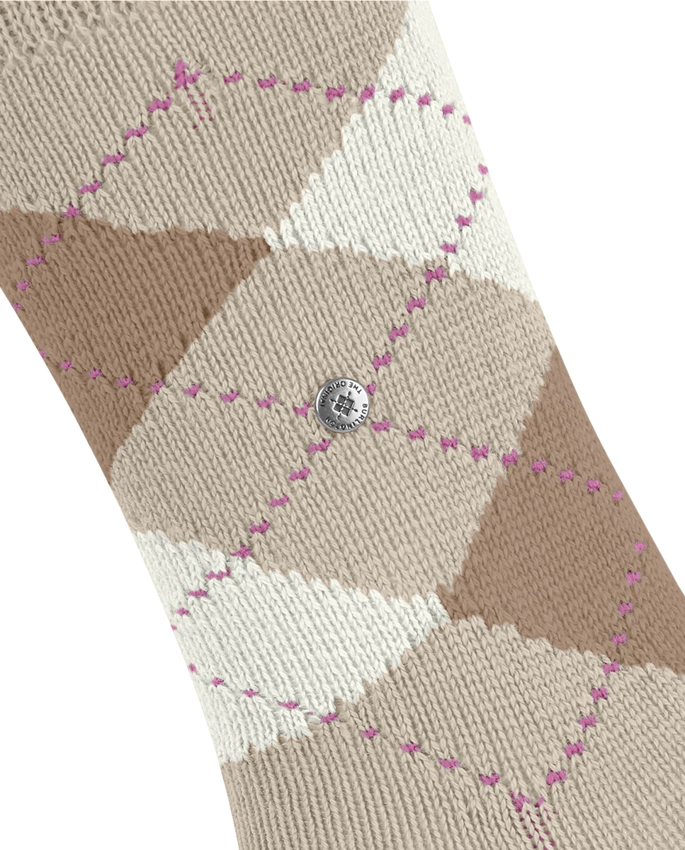 Calcetín largo de mujer Burlintong con estampado de rombos - Burlington - Beige Beige-5