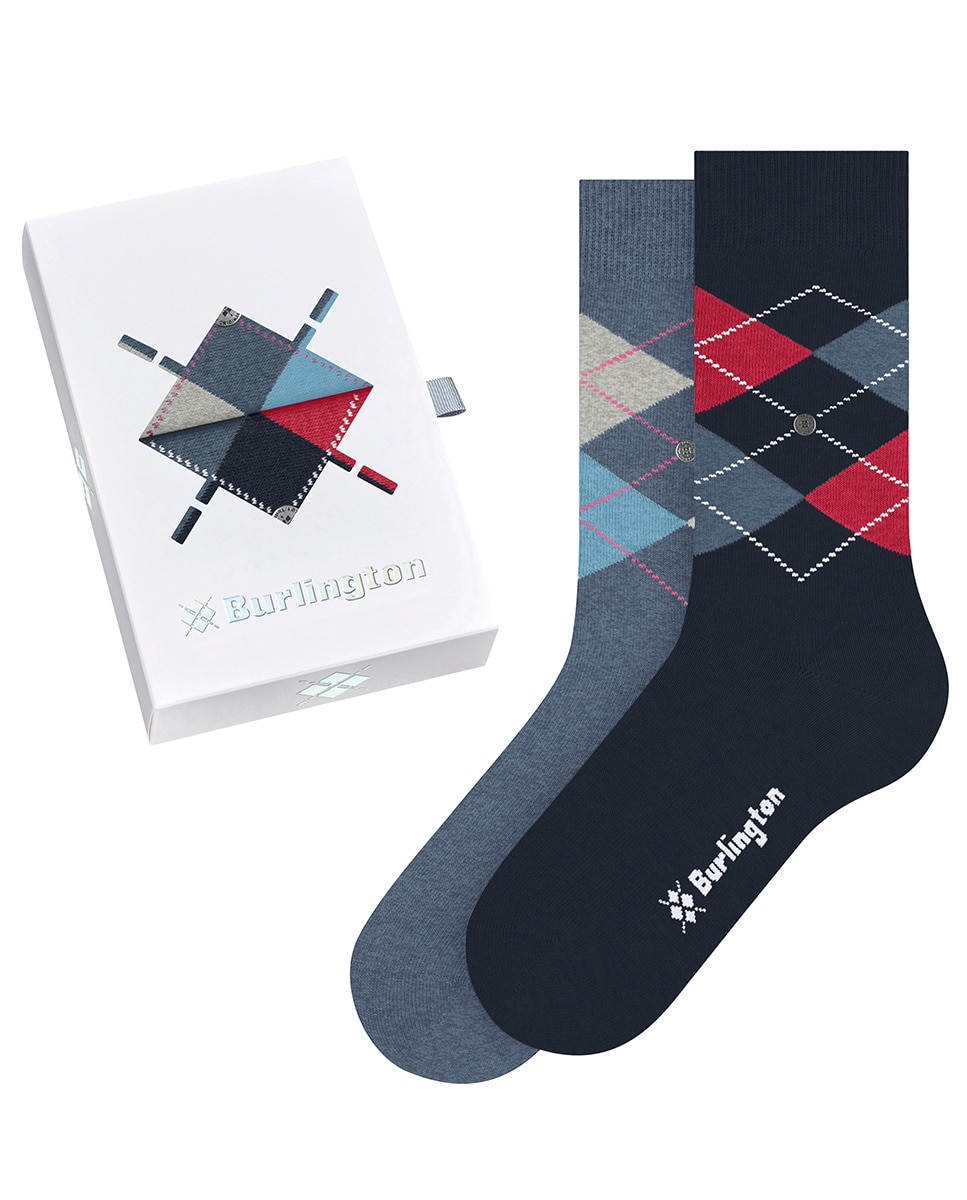 Imagem 0 de Caixa de Oferta com 2 Pares de Meias com Losangos