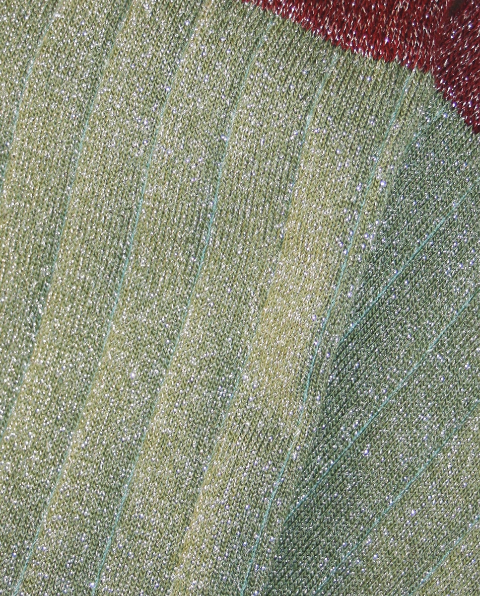Meias Lisas com Fio Metalizado Prateado Cinzento-claro-3