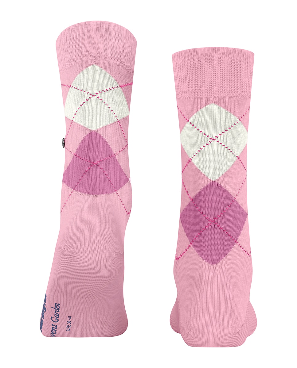 Calcetín rombos mujer bicolor - Burlington - Rosa Rosa-2