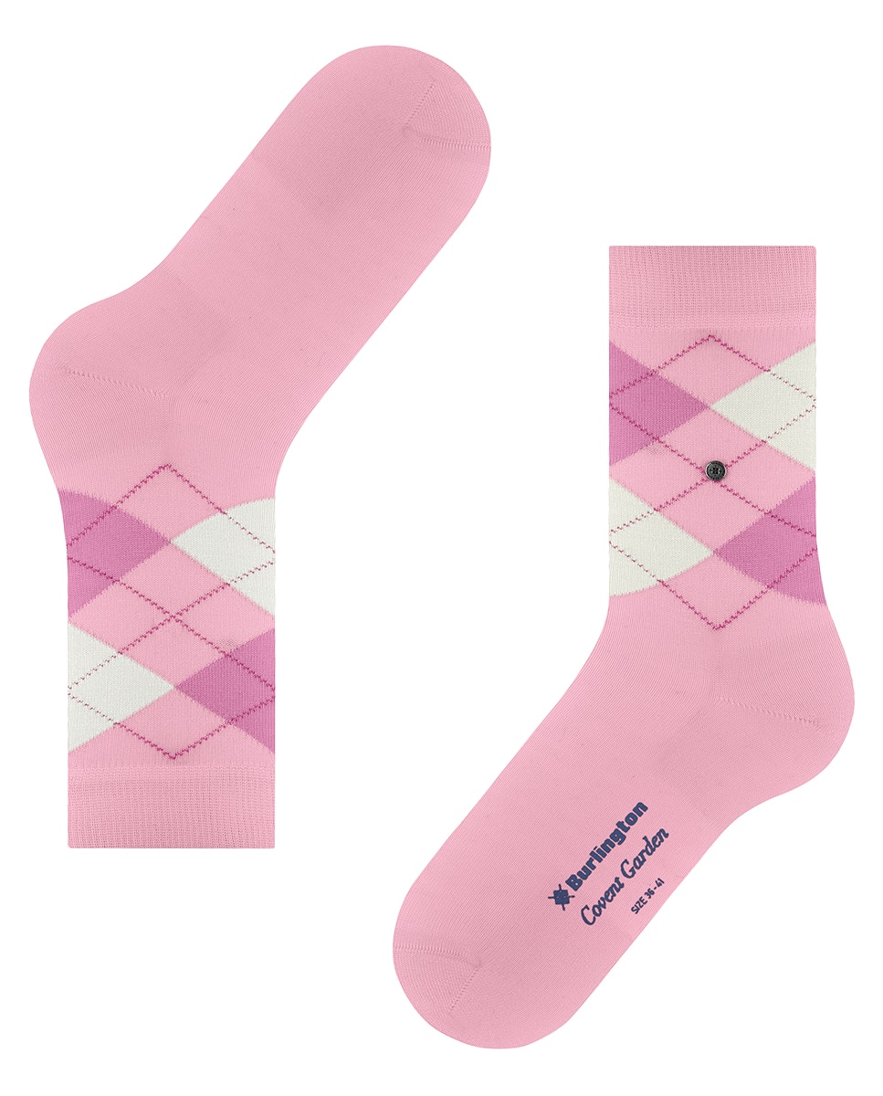 Calcetín rombos mujer bicolor - Burlington - Rosa Rosa-4