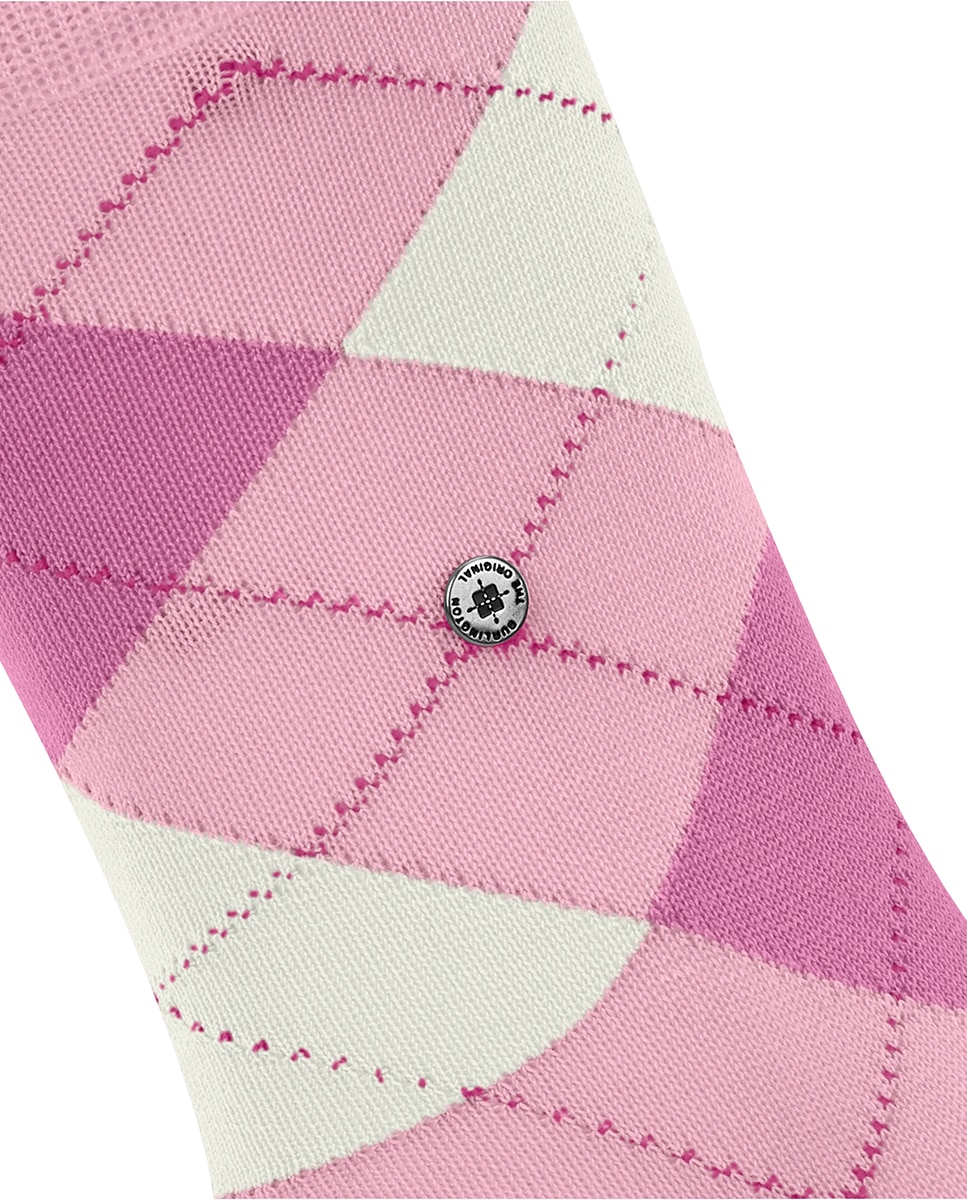 Calcetín rombos mujer bicolor - Burlington - Rosa Rosa-5