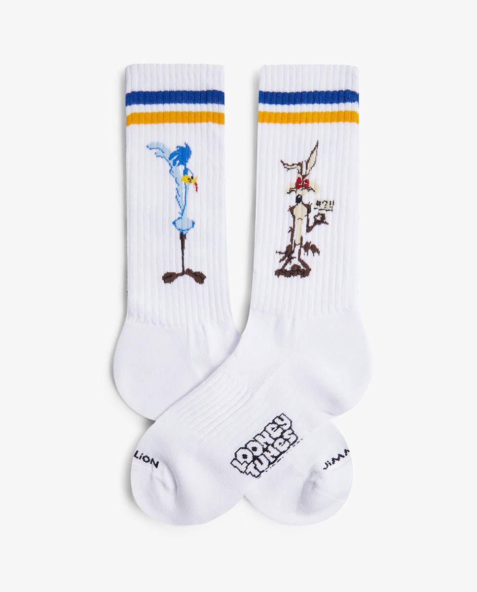 Imagem 0 de Meias Atléticas Looney Tunes Road Runner and Coyote - Branco
