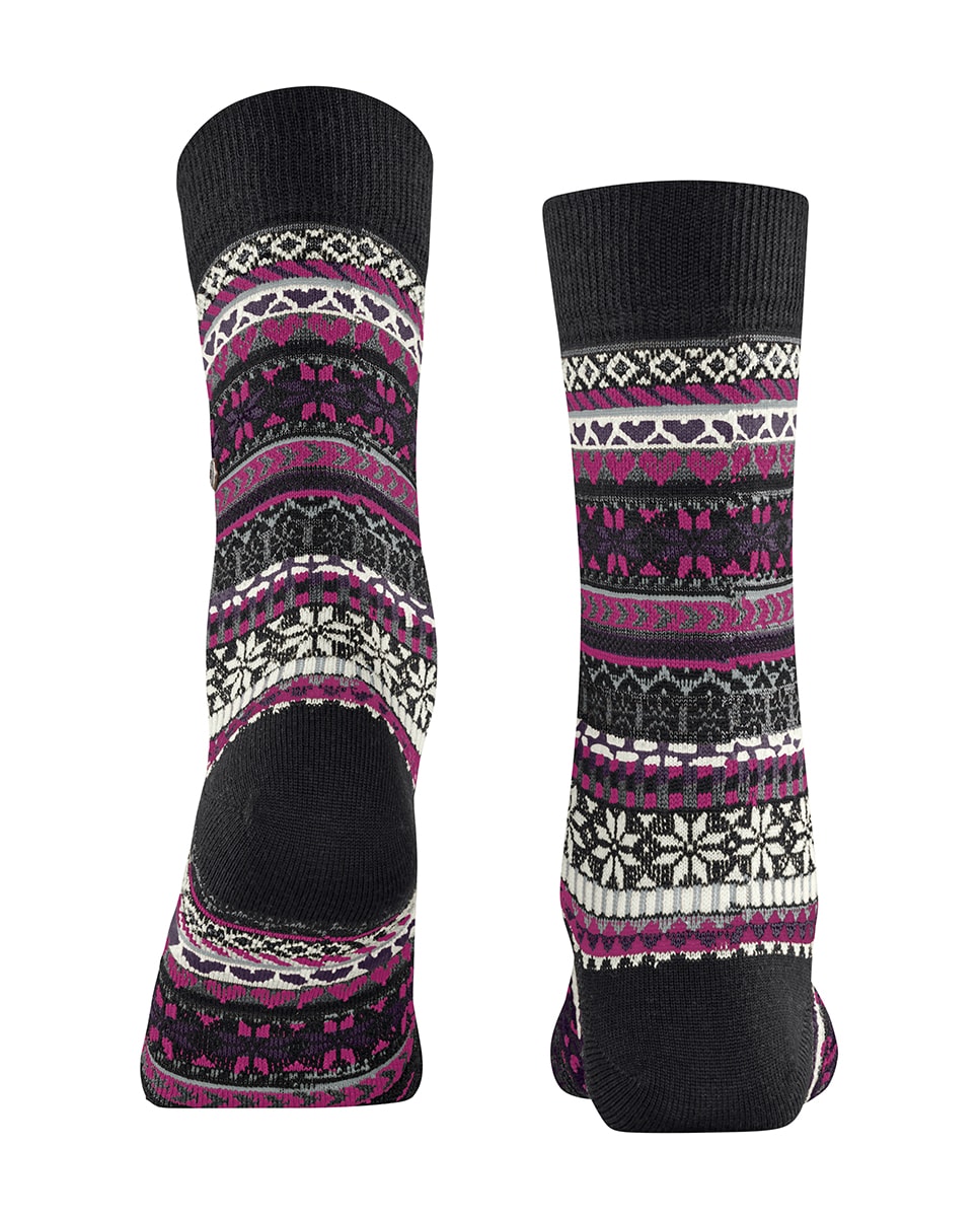 Meias com Rebordos Decorativos Preto-3