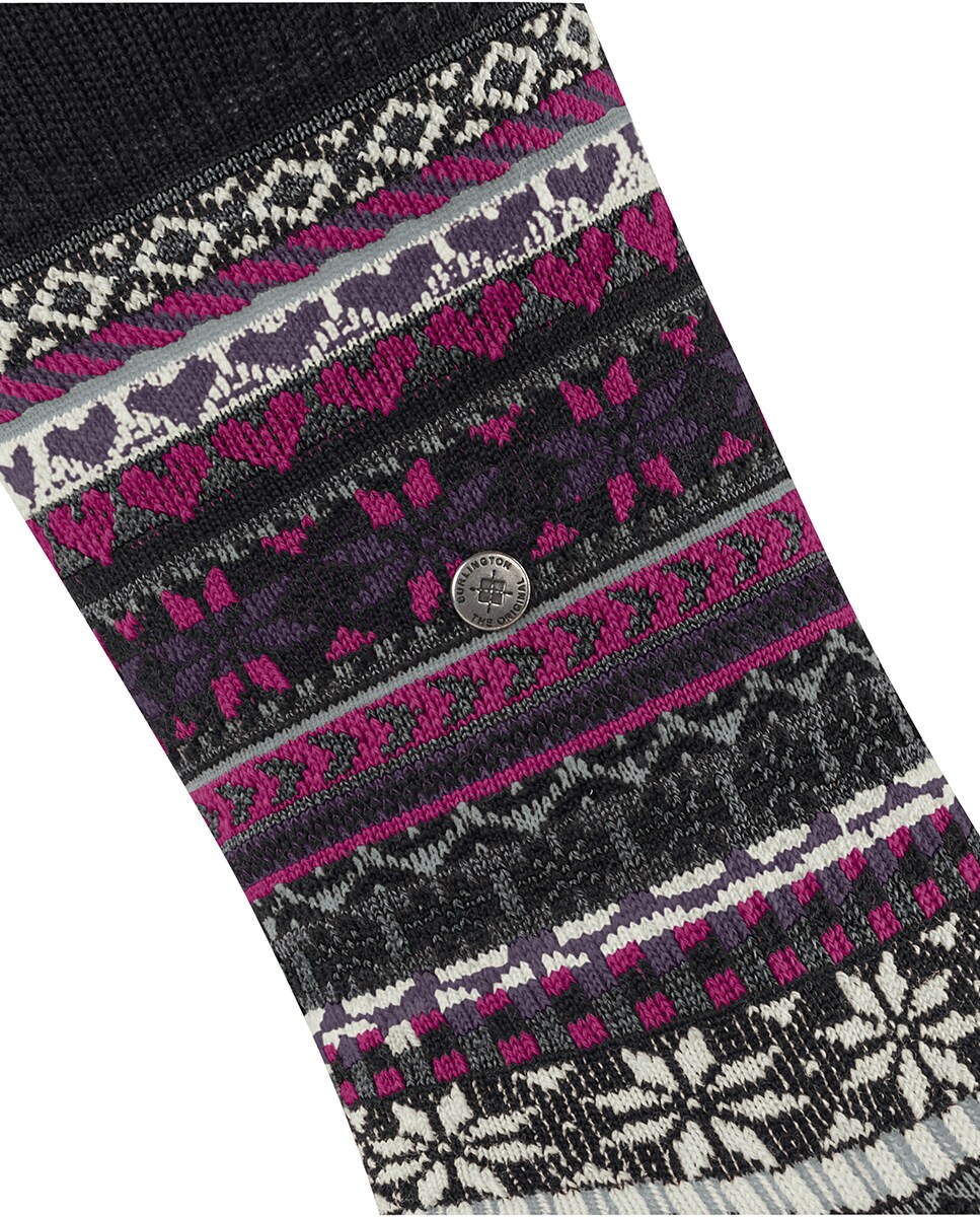 Meias com Rebordos Decorativos Preto-5