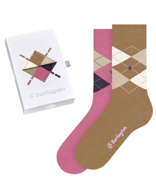 Imagem 0 de Caixa de Oferta com 2 Pares de Meias com Losangos