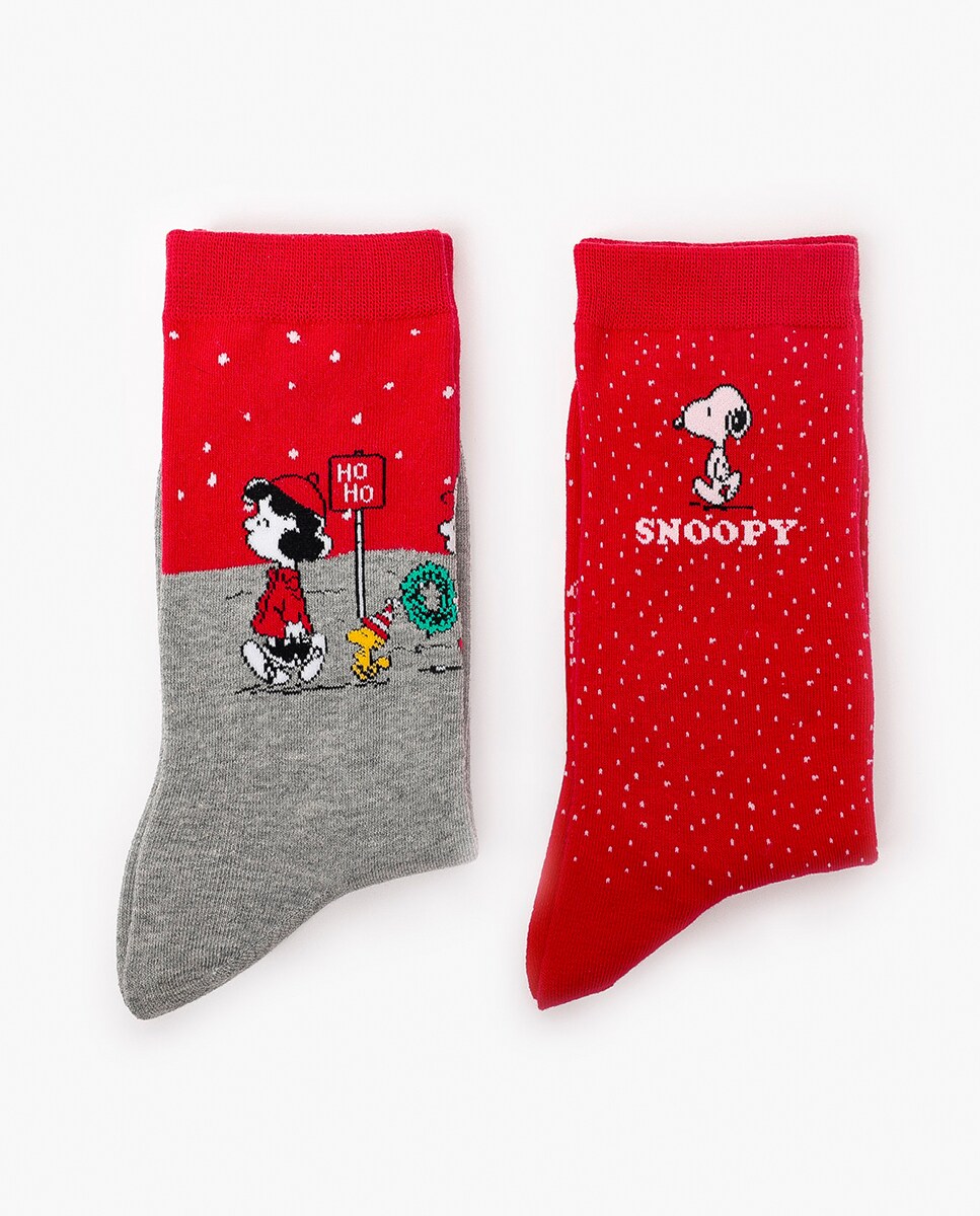 Pack de Dois Pares de Meias de Malha Estampada com Caixa Especial de Presente - Vermelho Vermelho-3