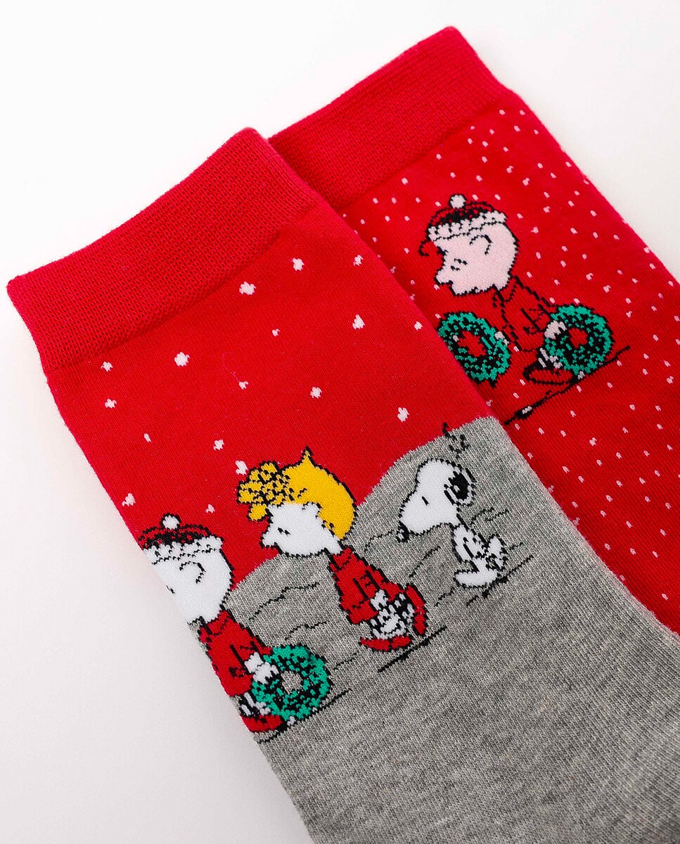 Pack de Dois Pares de Meias de Malha Estampada com Caixa Especial de Presente - Vermelho Vermelho-4