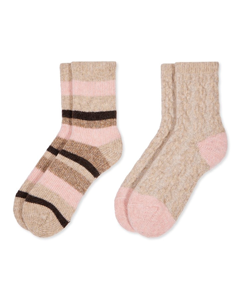 Multipack de Meias Regular com Fantasia Bege-1