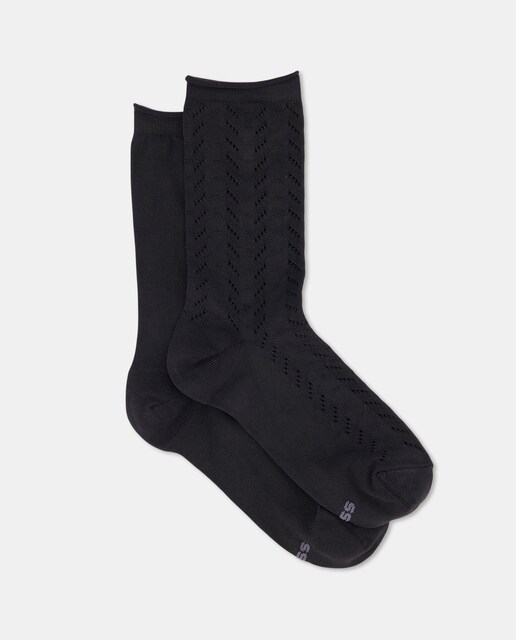 Imagem 0 de Pack de Dois Pares de Meias Regular em Mistura de Viscose Sedosa