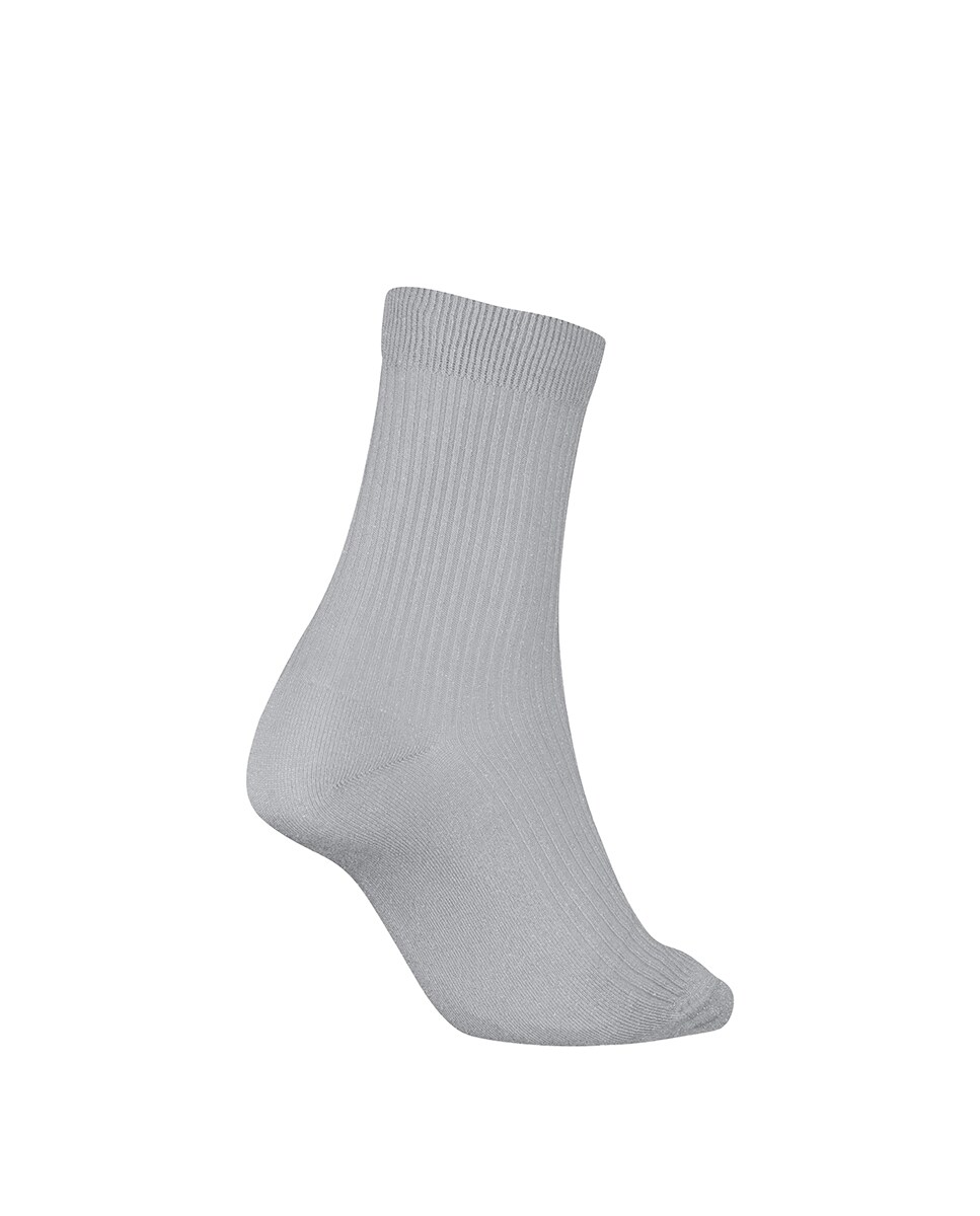 Lote de 1 Par de Meias Curtas Cinzento-claro-2