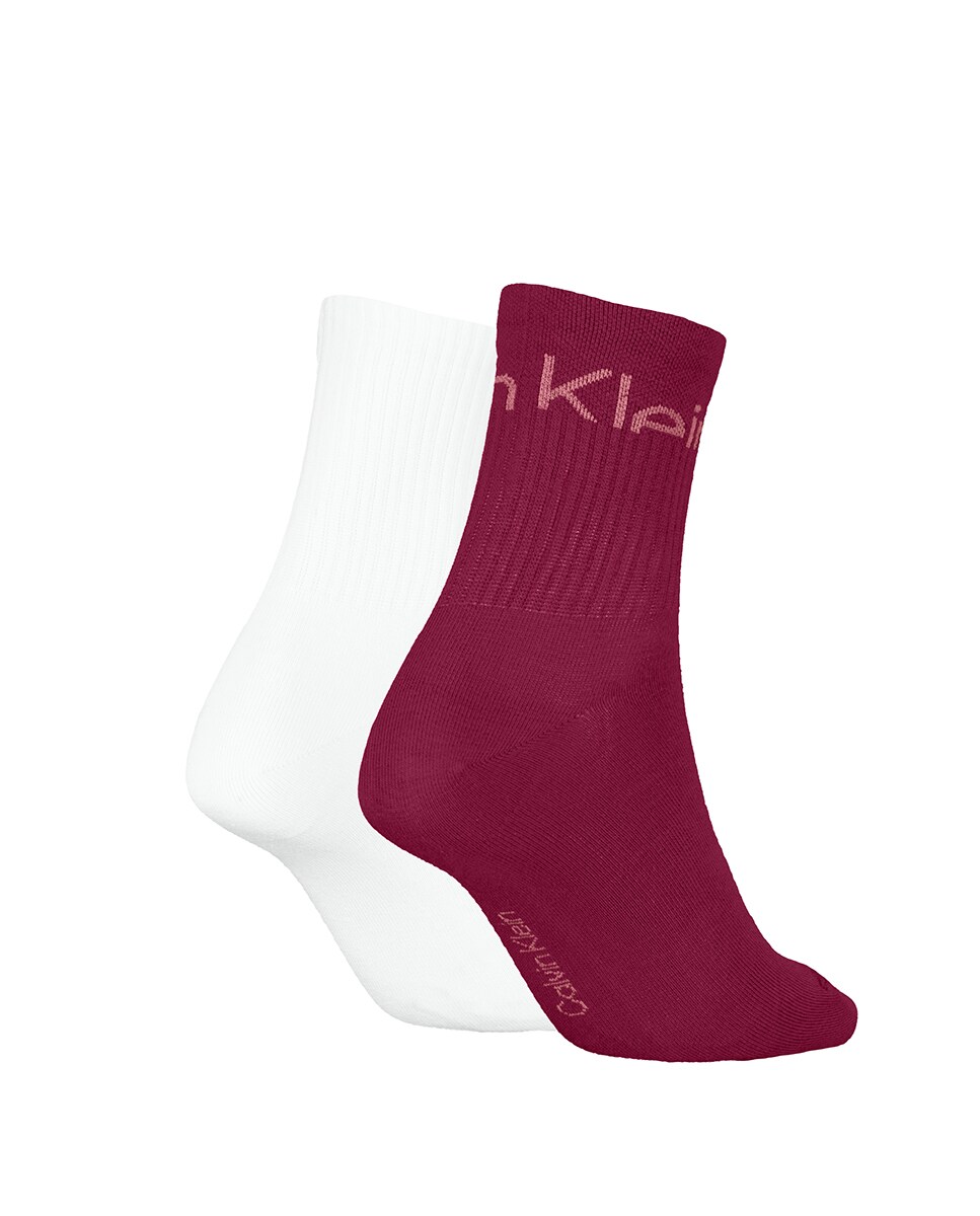 Meias Curtas (Pack de 2 Pares) Vermelho/Grená-2