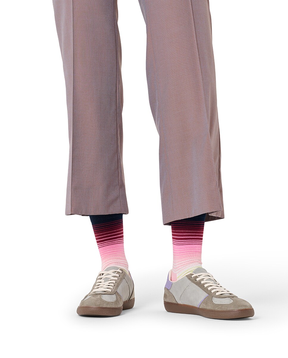 Meias às Riscas - Rosa Rosa-2