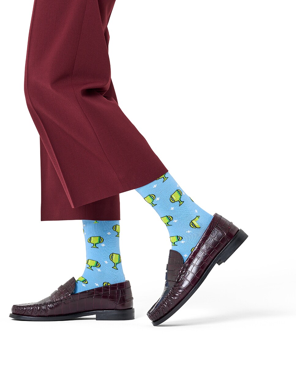 Meias Copa do Campeão com Fundo Azul Azul-claro-2