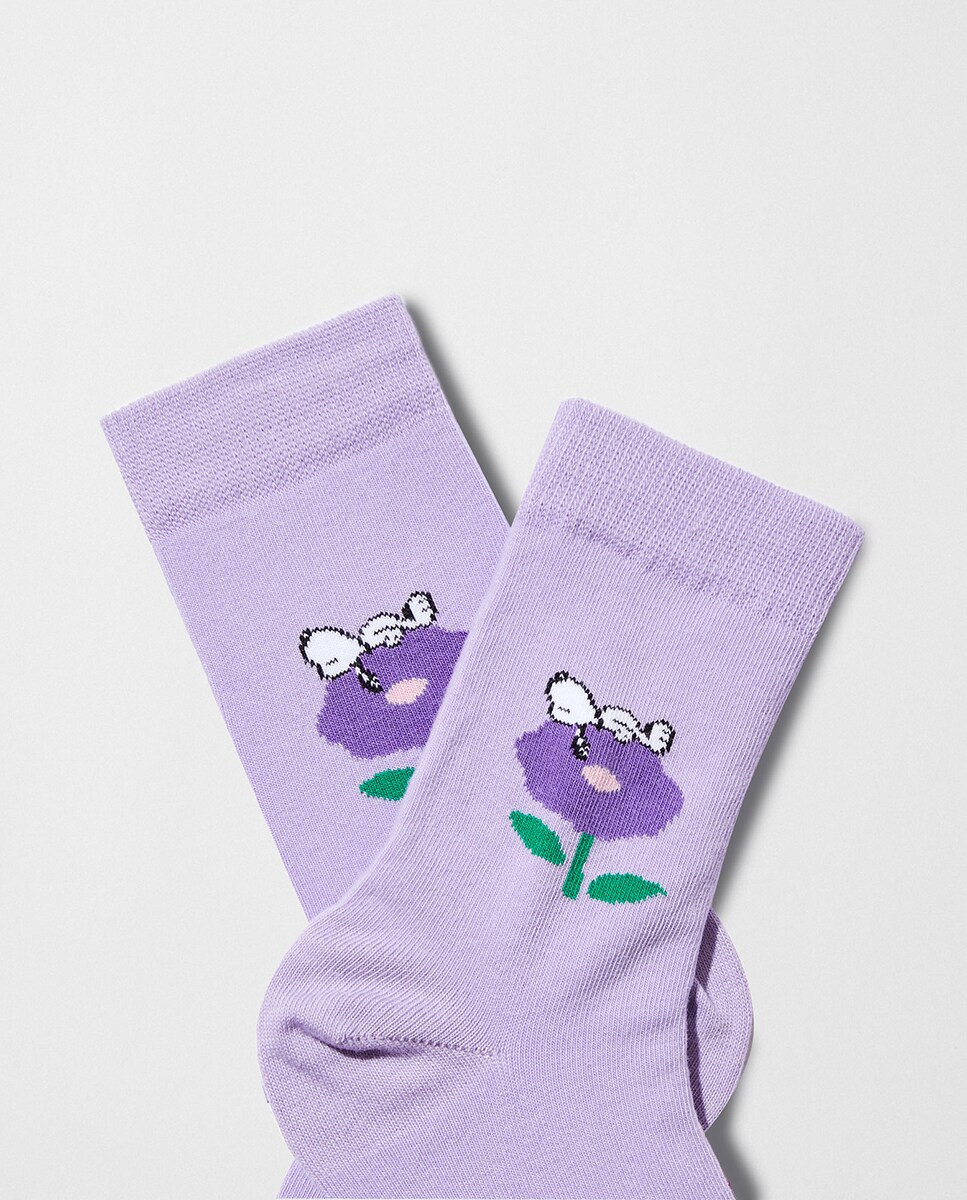 Meias com Fantasia Snoopy Lilás-2
