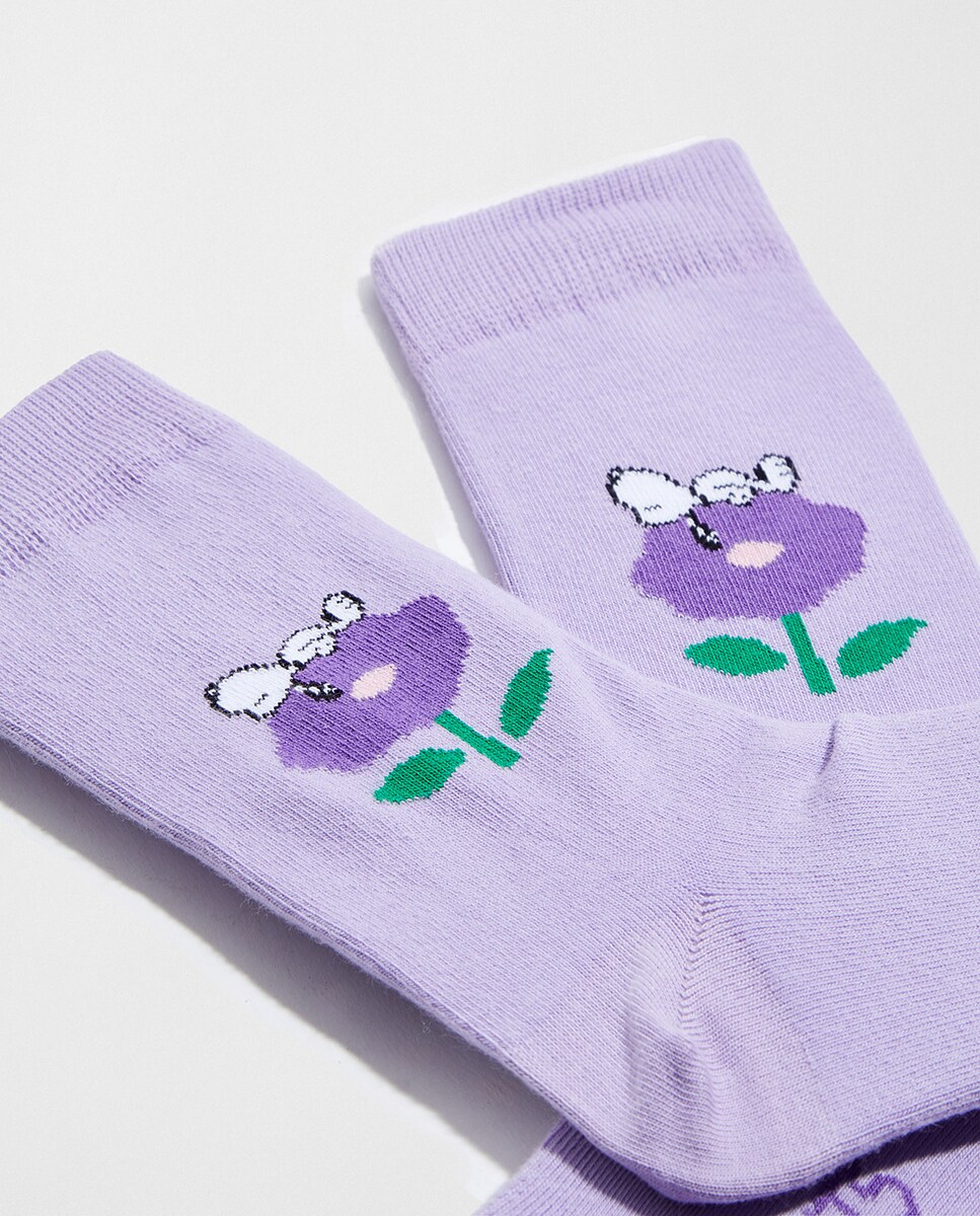 Meias com Fantasia Snoopy Lilás-3