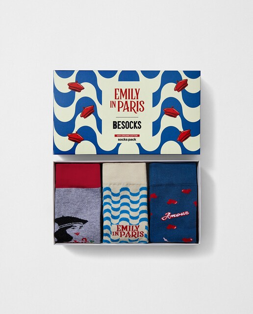 Imagem 0 de Estojo de 3 Pares de Meias de Fantasia Emily in Paris