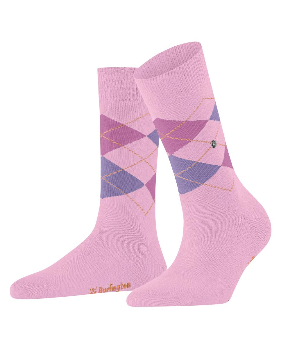 Caixa de Oferta com 2 Pares de Meias com Losangos Rosa-2