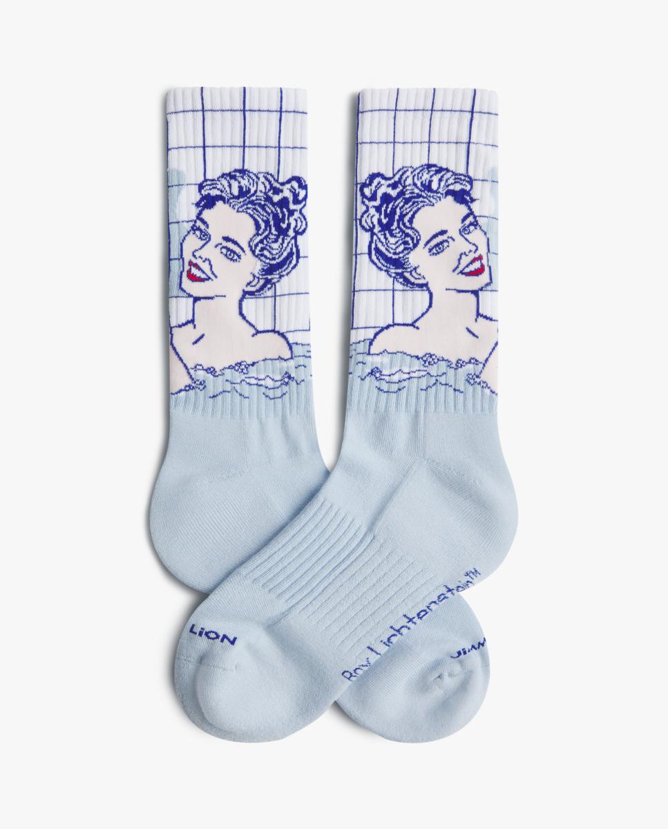 Imagen 0 de Calcetín de mujer Roy Litchtenstein athletic gris claso Gris