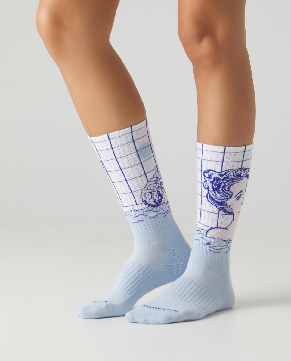 Calcetín de mujer Roy Litchtenstein athletic gris claso - Jimmy Lion - Gris Gris-2