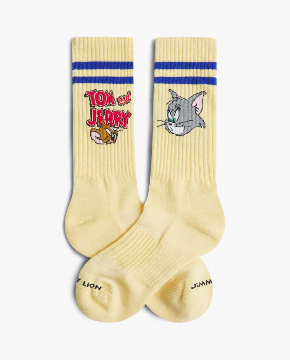 Imagen 0 de Calcetín de mujer Tom and Jerry athletic amarillo Blanco