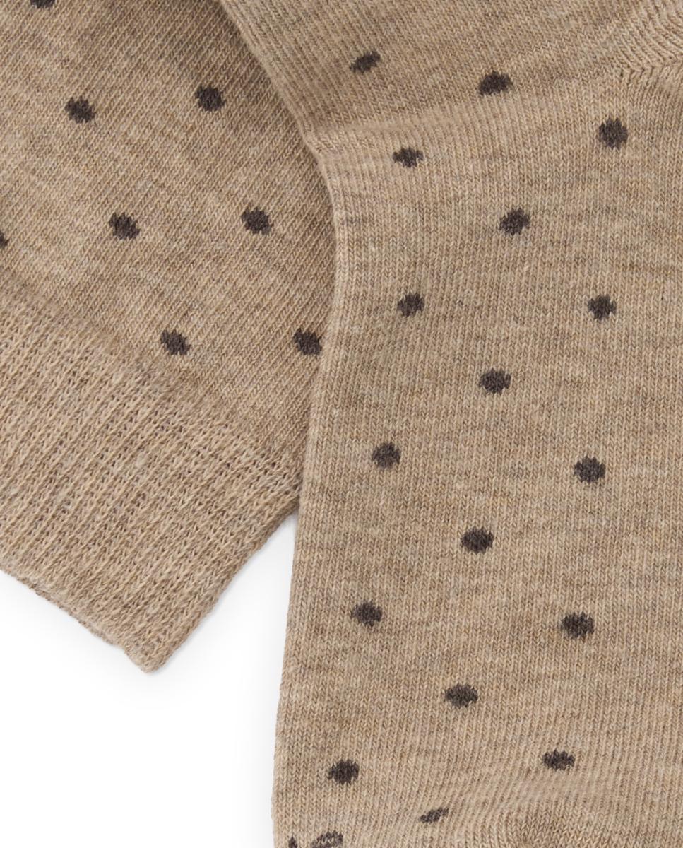 Meias Curtas Estampadas Bege-2