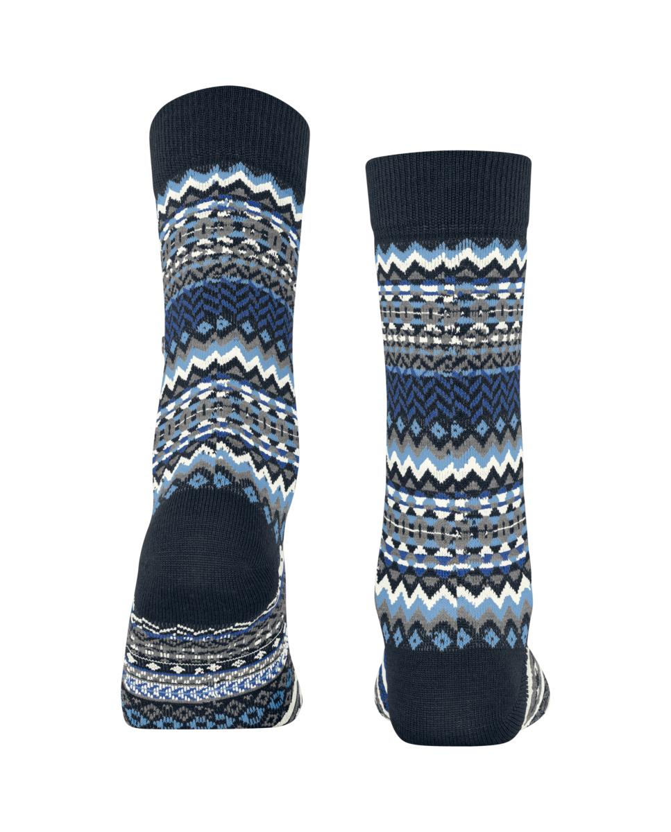 Meias com Estampado Norueguês Azul-marinho-2