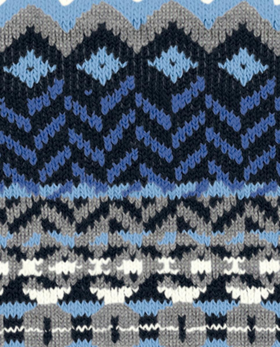 Meias com Estampado Norueguês Azul-marinho-6