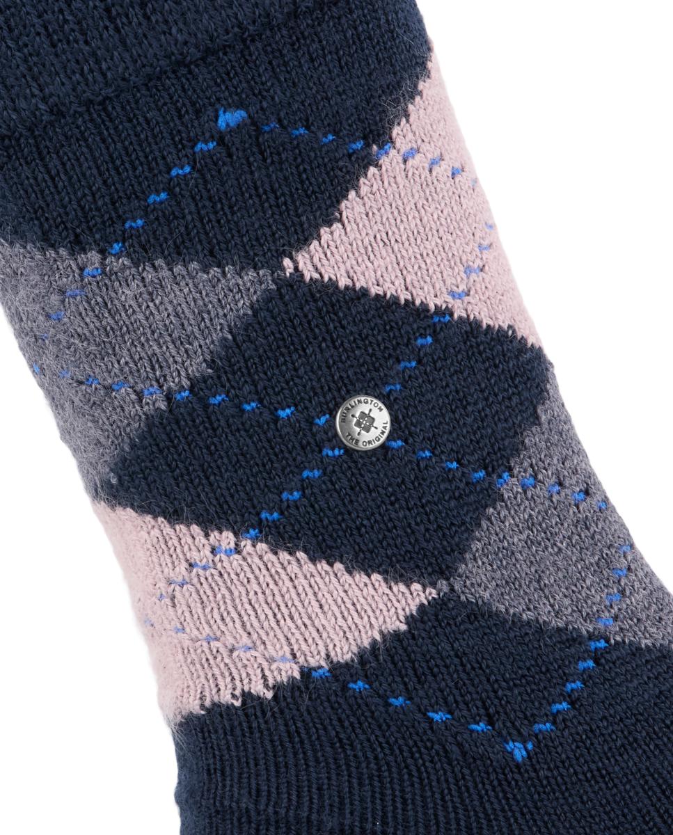 Meias compridas de mulher Burlington com estampado de losangos Multicolor-5