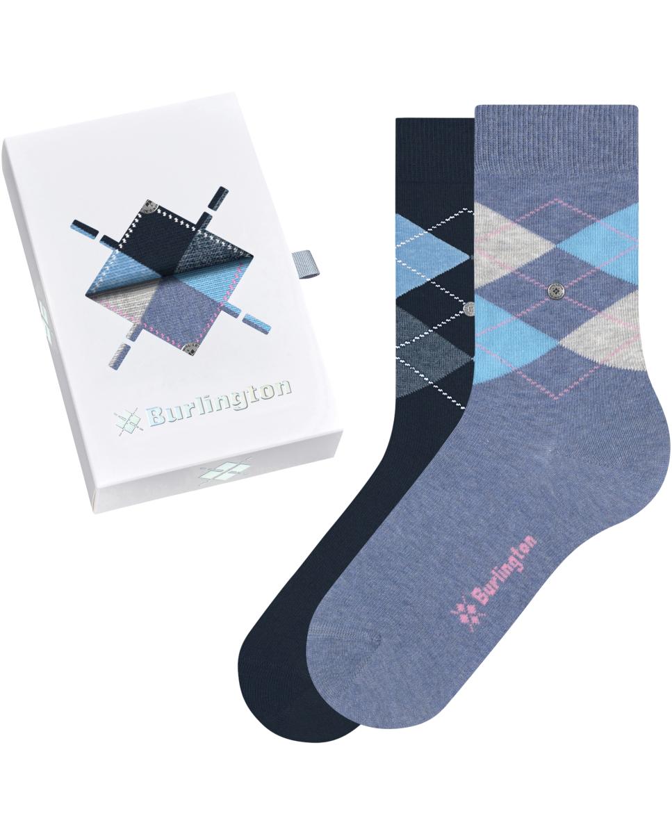 Imagen 1 de Caja de regalo con 2 pares con rombos de Mujer - Burlington - Azul Azul