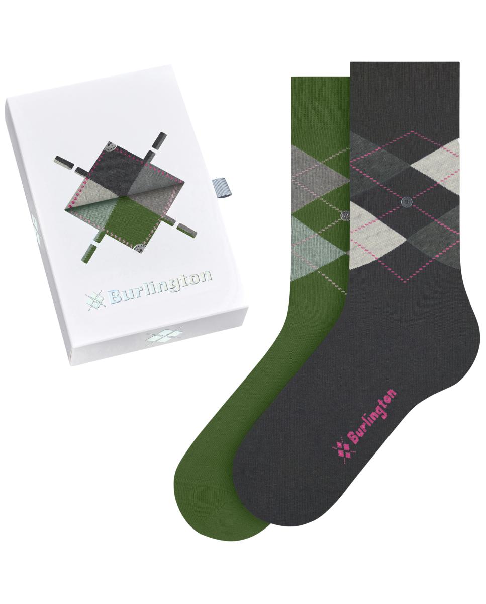 Imagem 0 de Caixa de Oferta com 2 Pares de Meias com Losangos