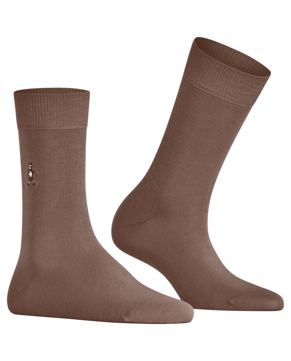 Caixa de Oferta com 2 Pares de Meias - 1 Par Liso e 1 Par com Losangos Castanho-4