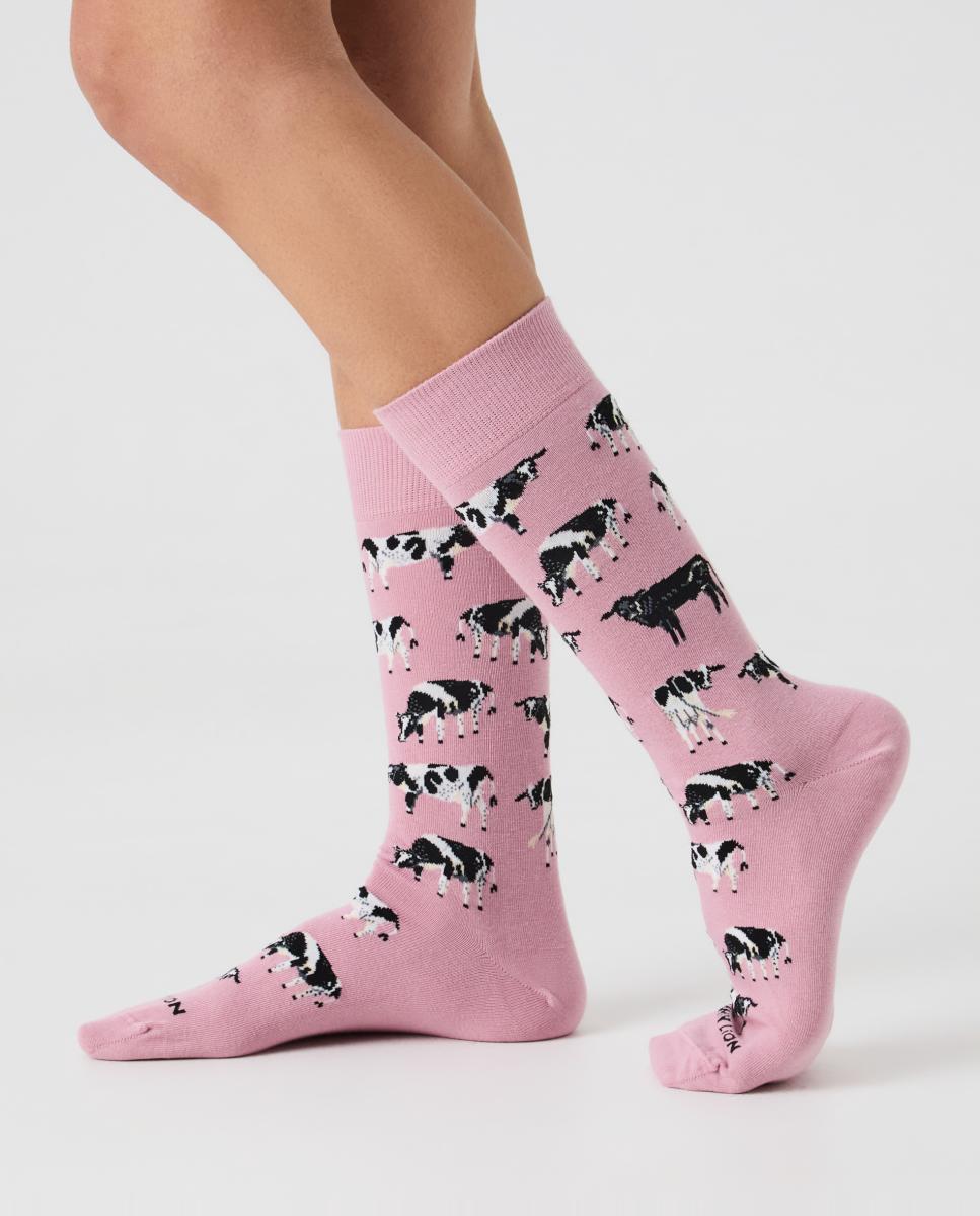 Meias Odd Cow Out Casual Rosa-2