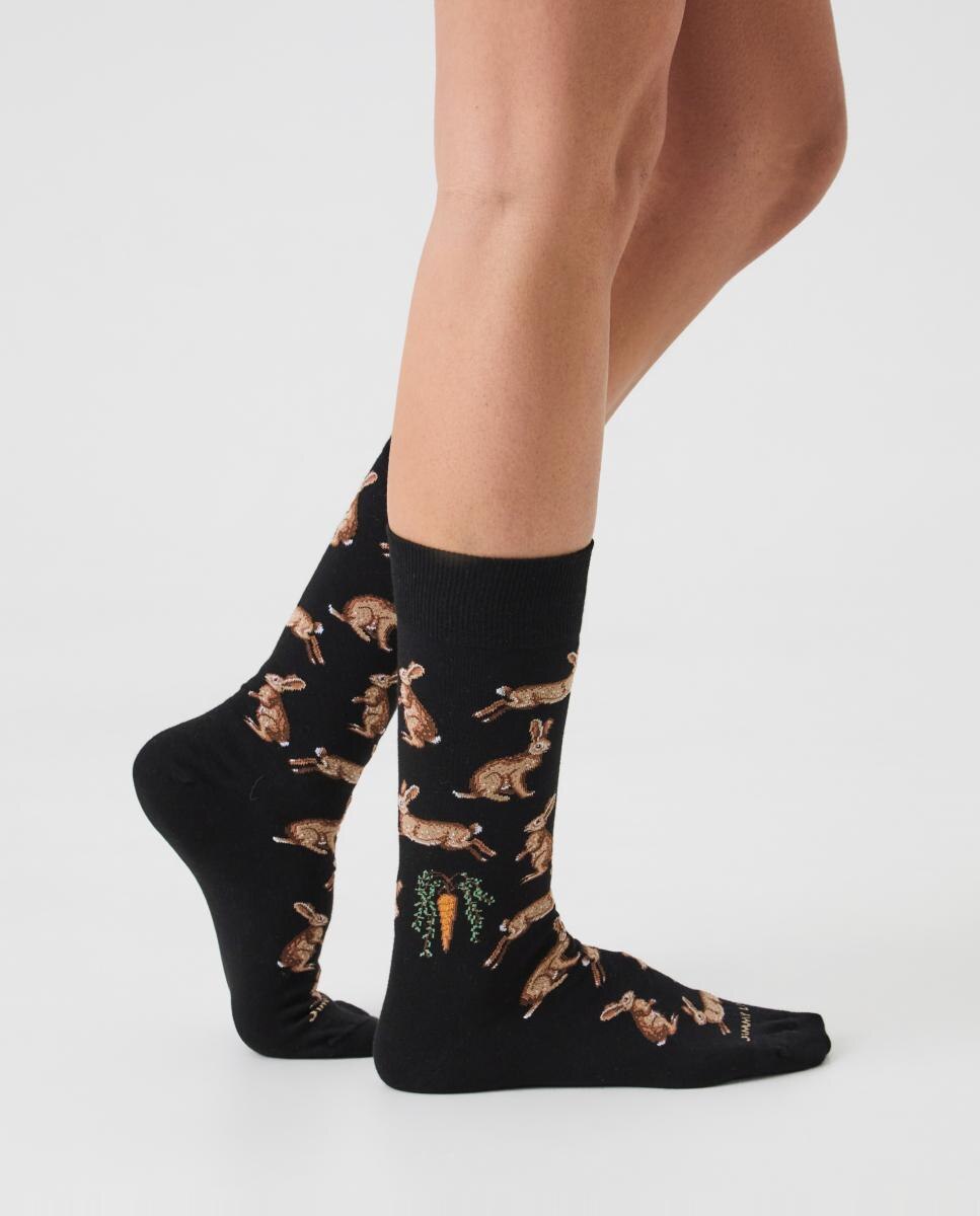 Meias Rabbits and Carrot Casual Preto-2