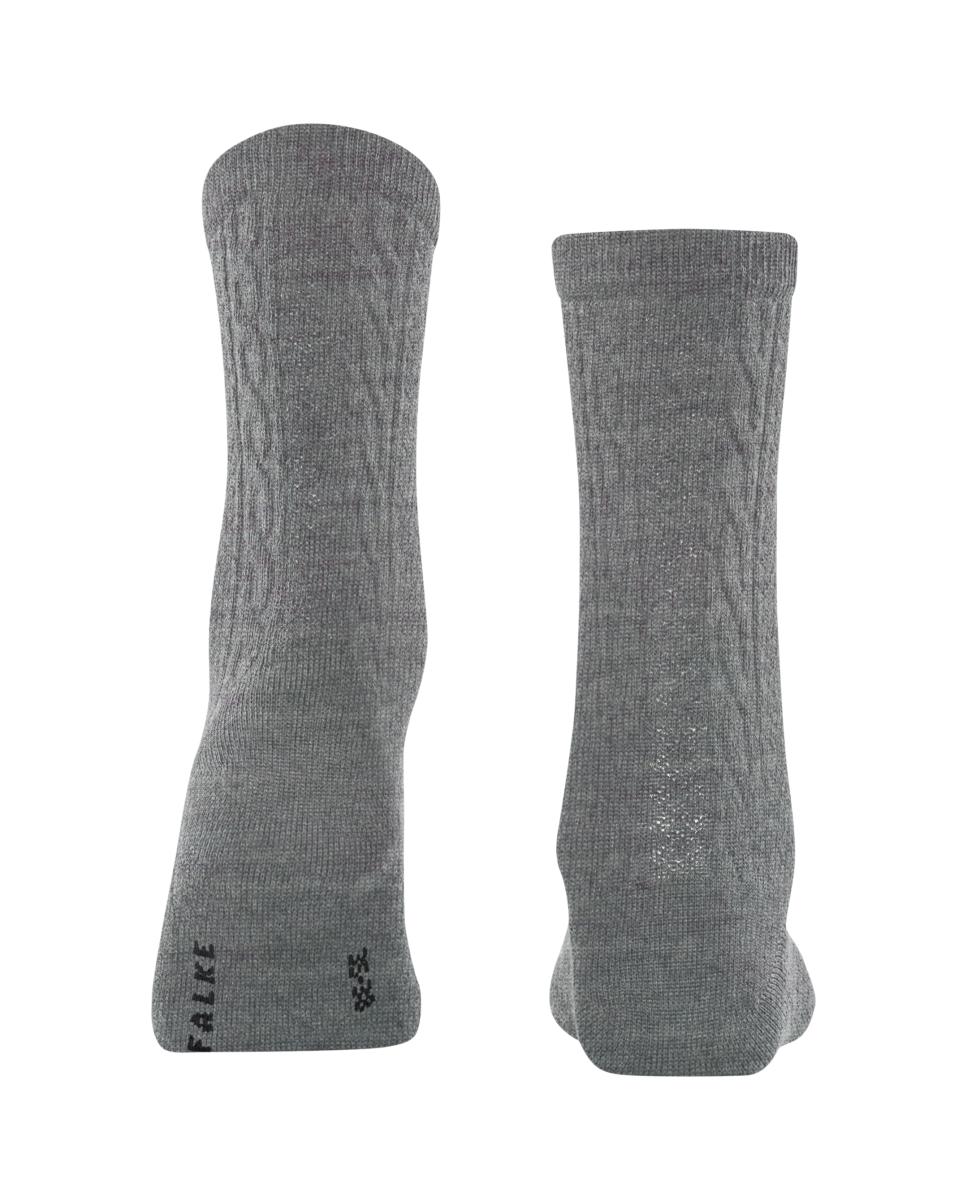 Meias Entrançadas de Lã Merino Cinzento-2