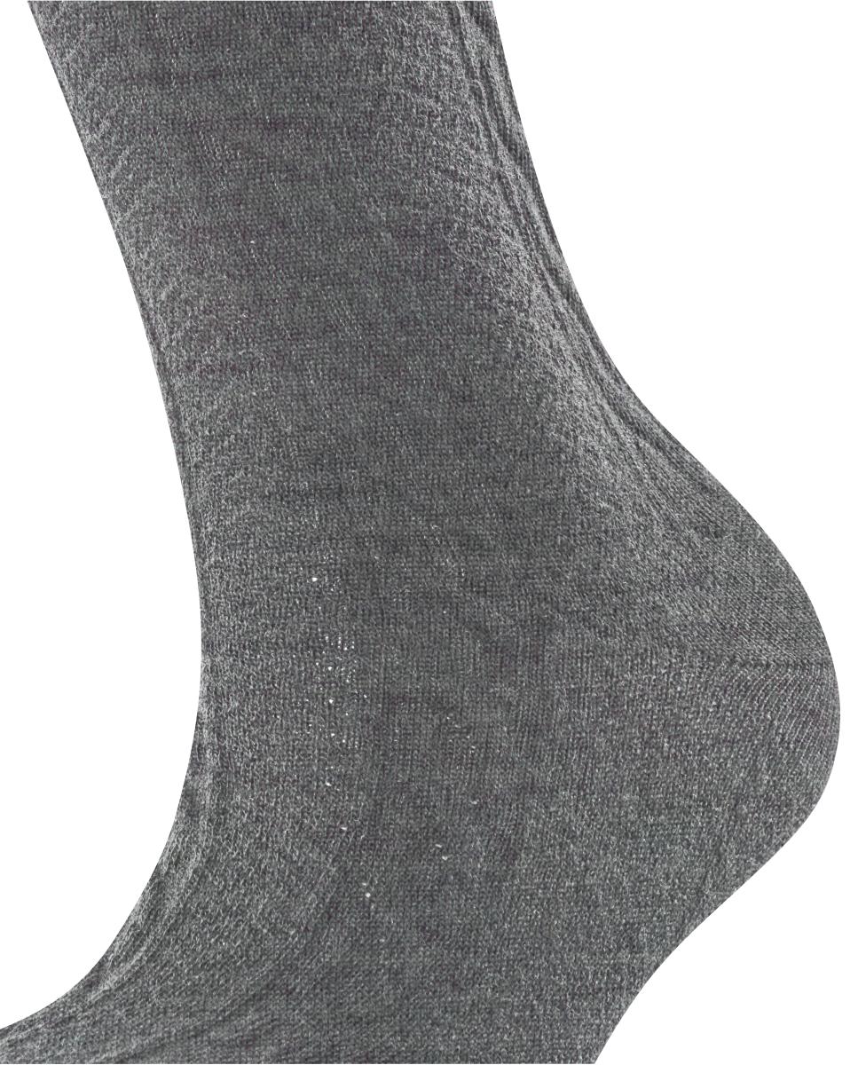 Meias Entrançadas de Lã Merino Cinzento-5