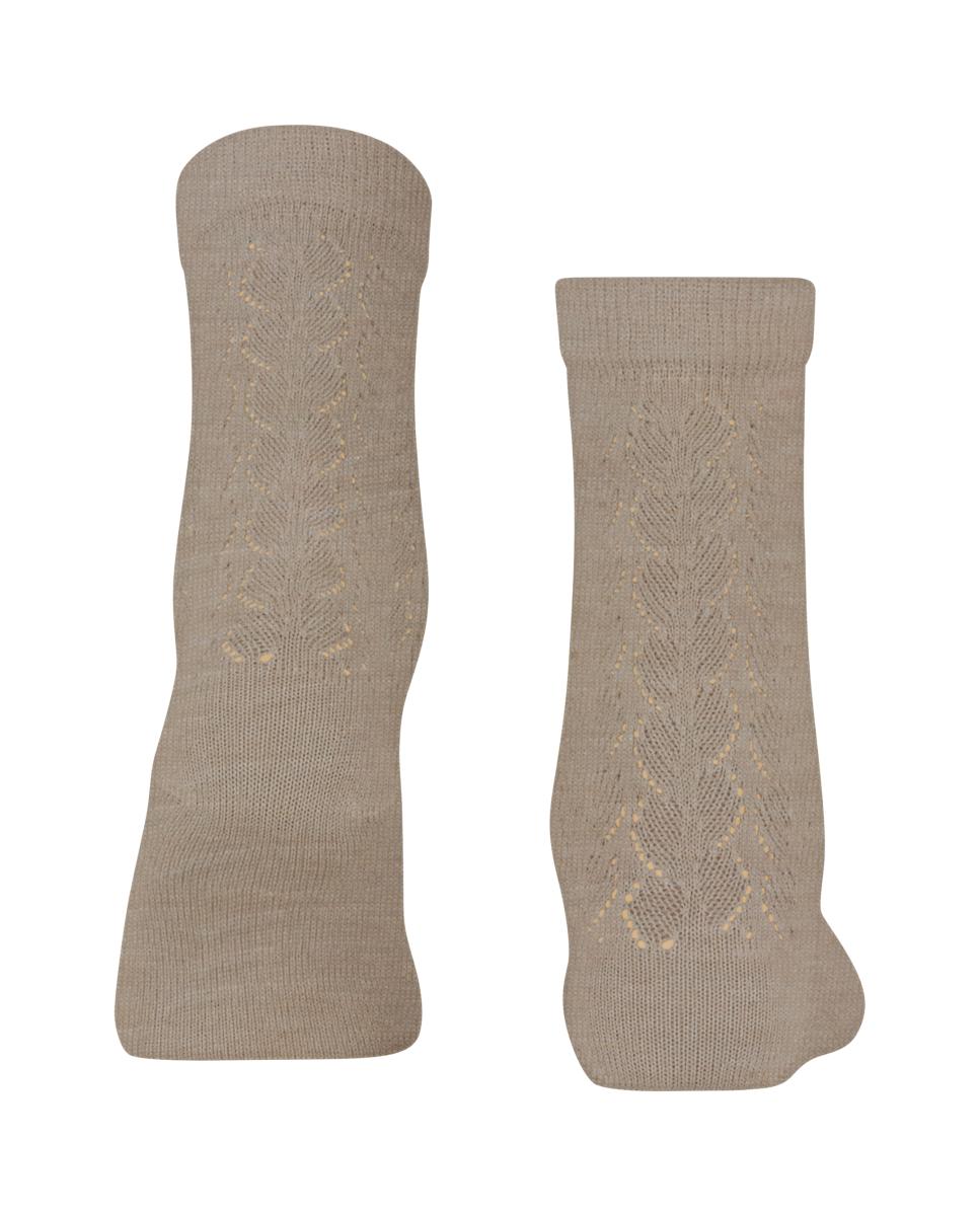 Meias Rendilhadas de Lã Merino Camel-2