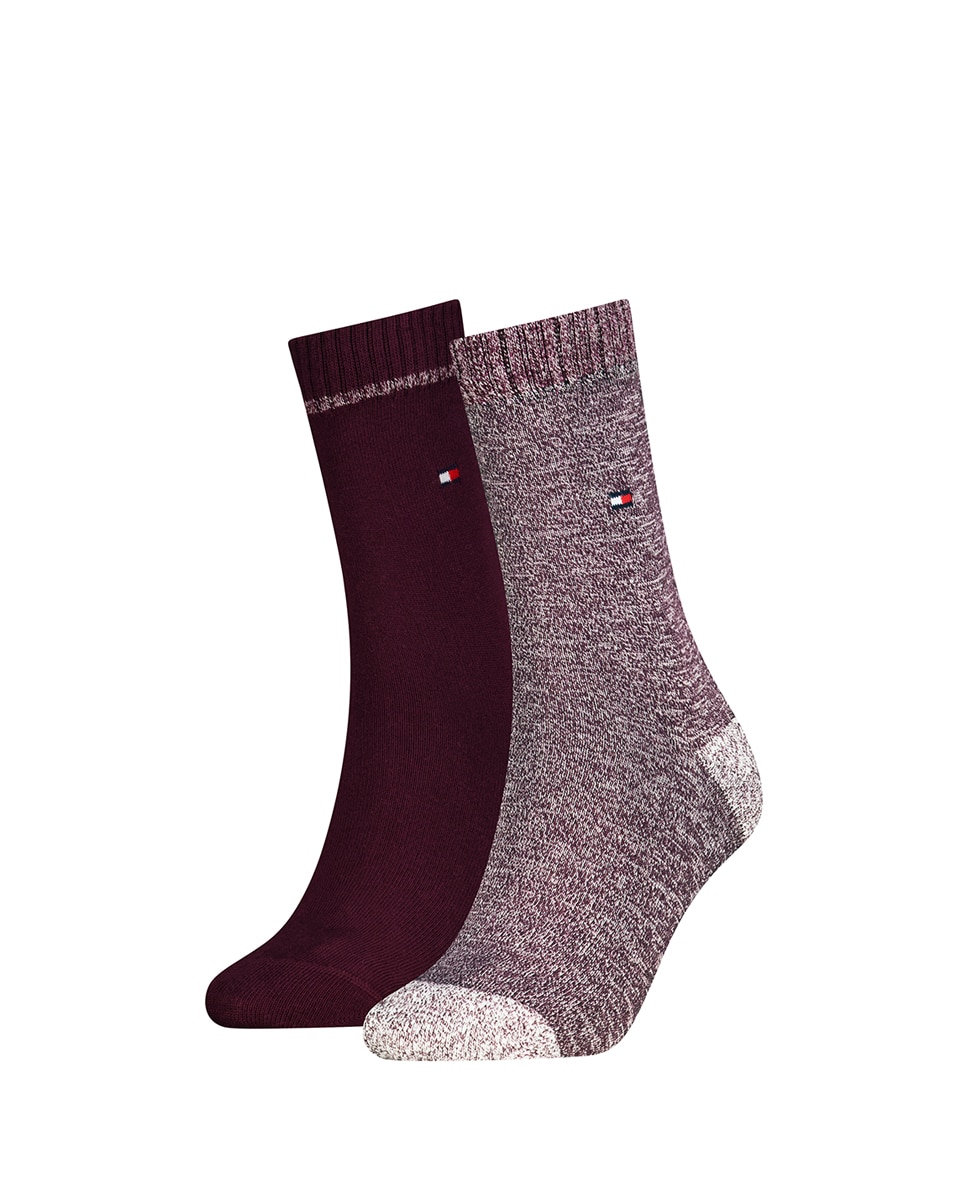 Imagen 1 de Calcetines clásicos de mujer de Tommy Hilfiger (pack de 2) - Burdeos Burdeos
