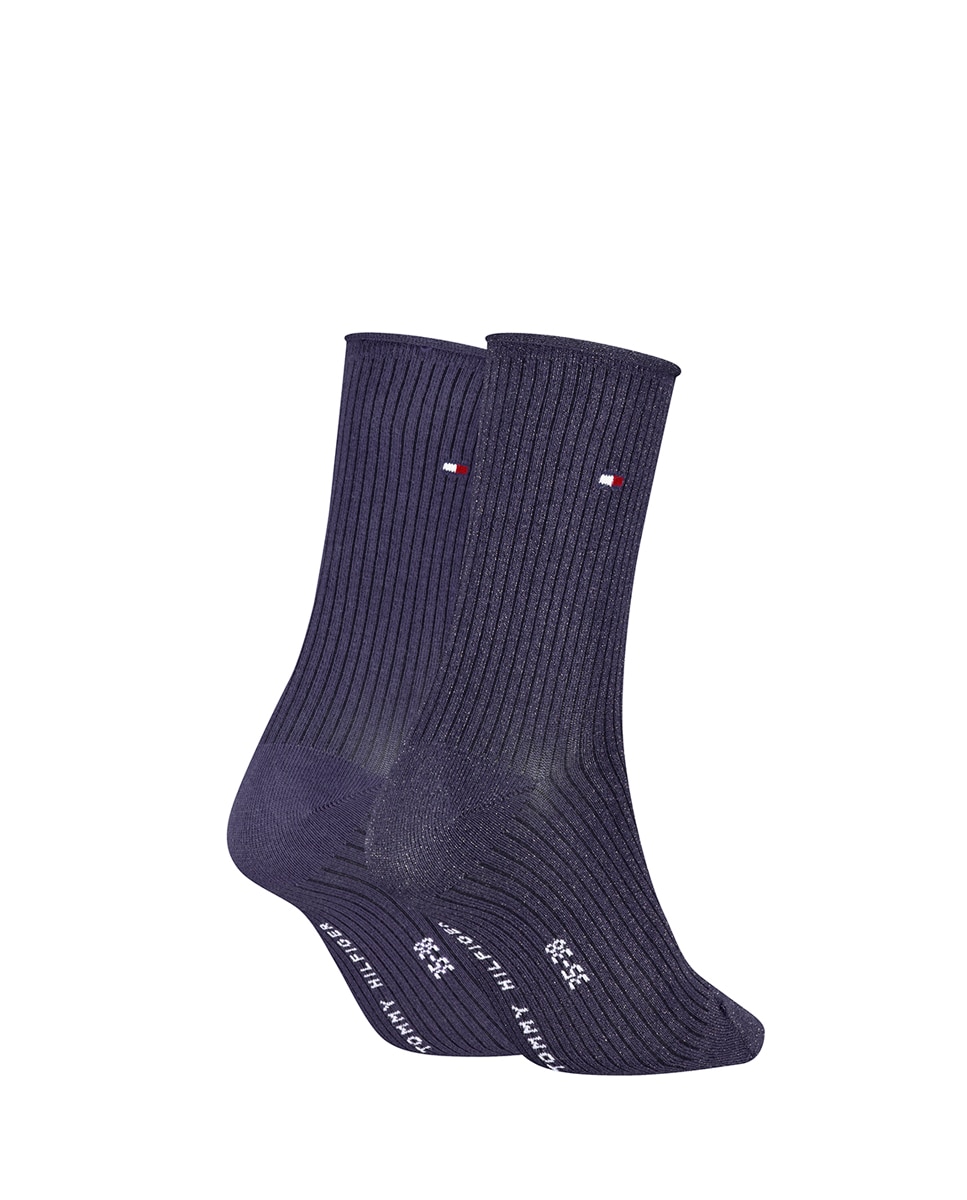 Imagen 2 de Calcetines clásicos de mujer de Tommy Hilfiger (pack de 2) - Morado Morado