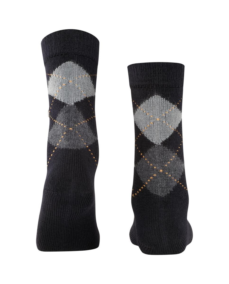Calcetín largo de mujer Burlintong con estampado de rombos - Burlington - Negro Negro-2