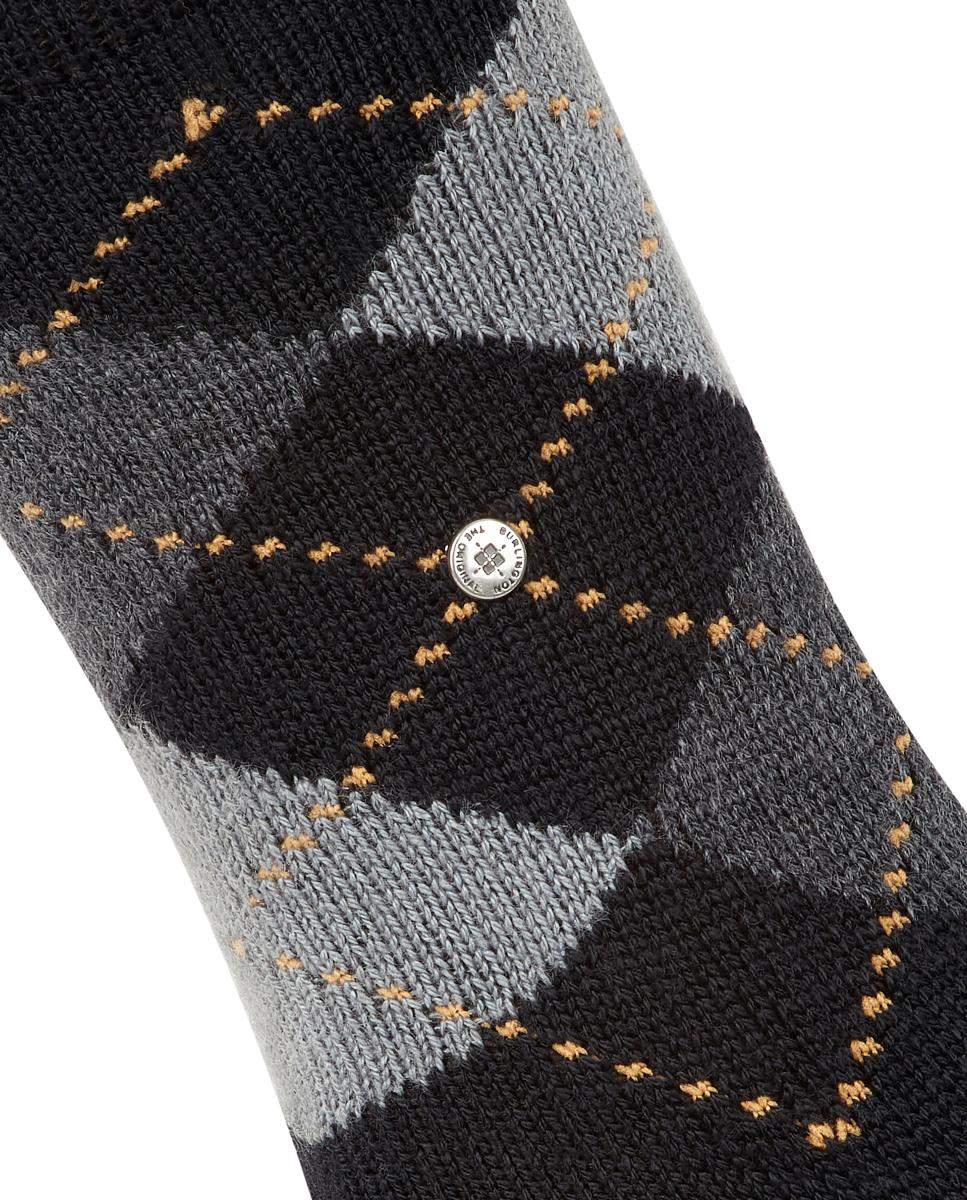 Calcetín largo de mujer Burlintong con estampado de rombos - Burlington - Negro Negro-5