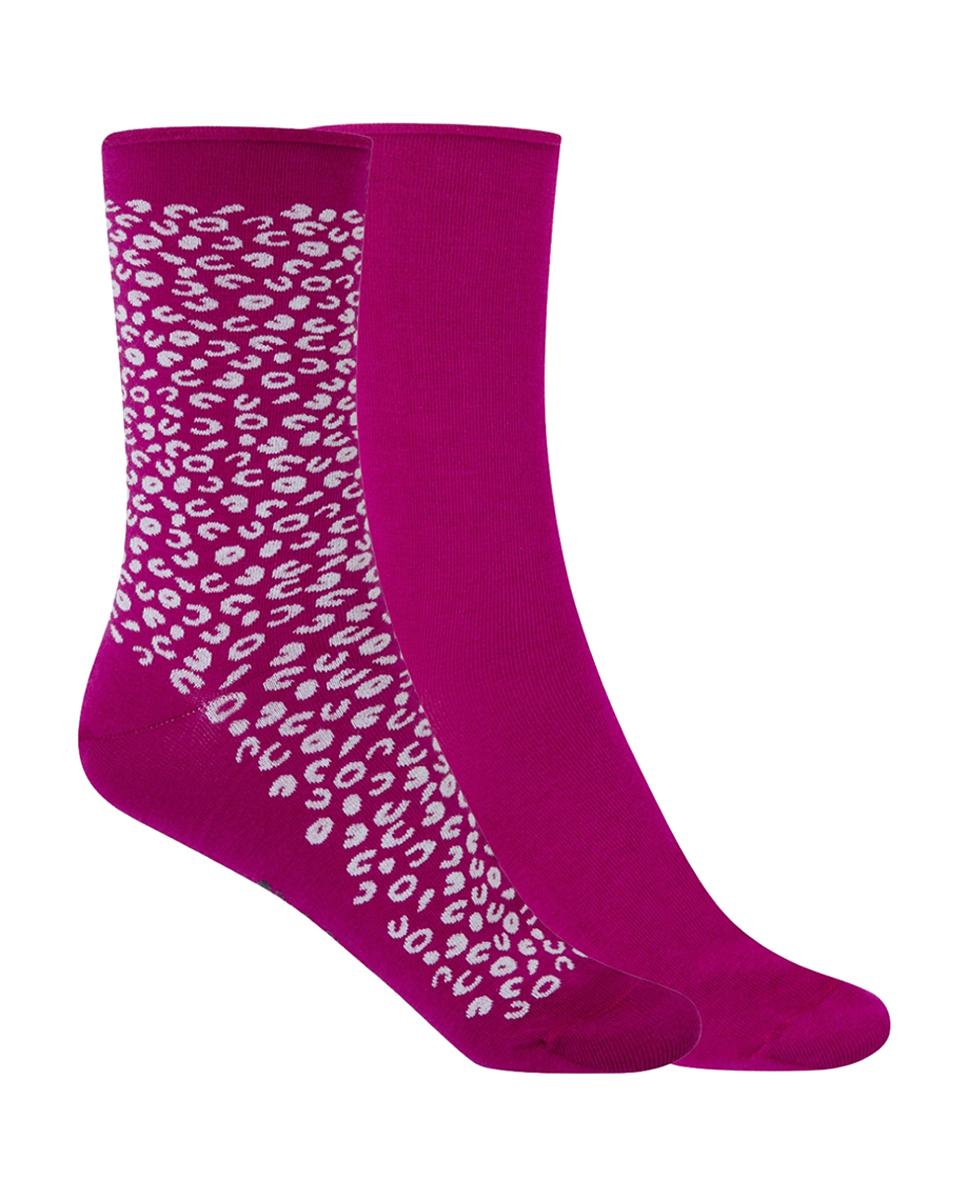 Imagem 0 de Pack de 2 Pares de Meias Curtas de Algodão Estampadas e Lisas com Punho Enrolado. Produto Fabricado em Espanha